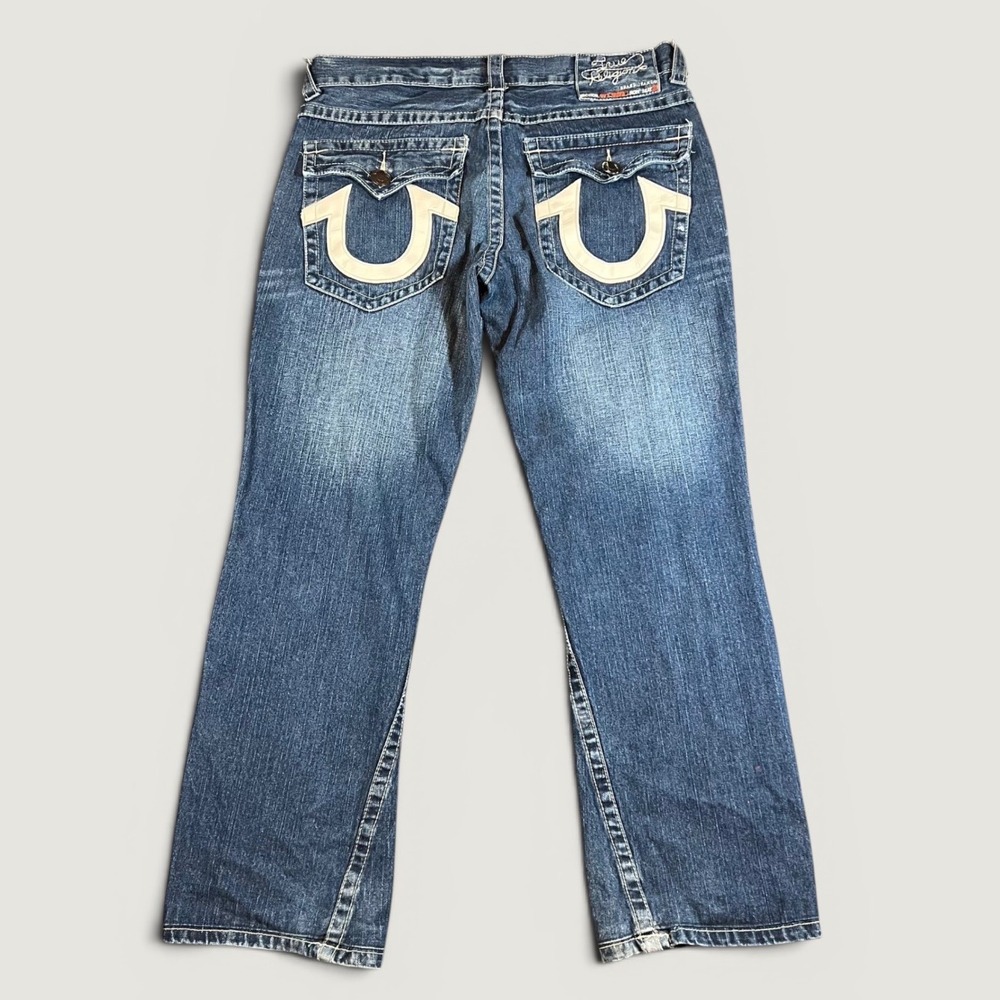 Y2K True Religion Joey Super T Jeans Mens 36x31 Blue Denim Bootcut Made in USA